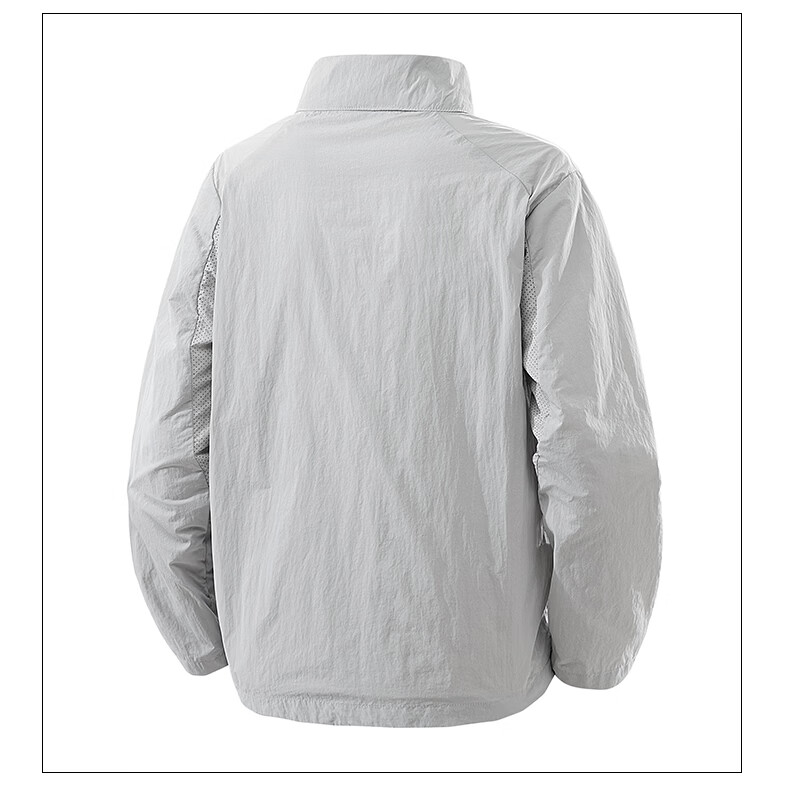 Romon Men's Summer Ice Silk Sunscreen Jacket Breathable Lightweight Skin Jacket Casual Top 683 Smoke Gray XL 9