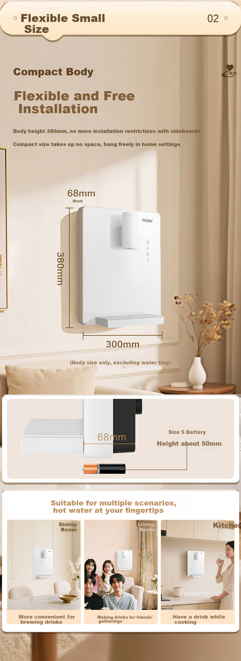 Haier Cloud Warm Wall-Mounted Water Purifier Companion Pipeline Machine 100% True Boiling No Silicone Tubing Odorless Direct Drinking Machine HGRZ2312 6