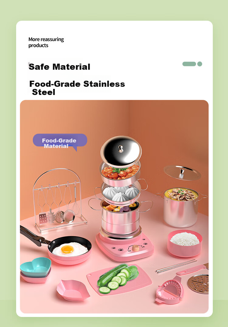 BULUQI Mini Kitchen Real Cooking Set Complete Cooking Toy for Girls Ages 7-14 Birthday Gift 10