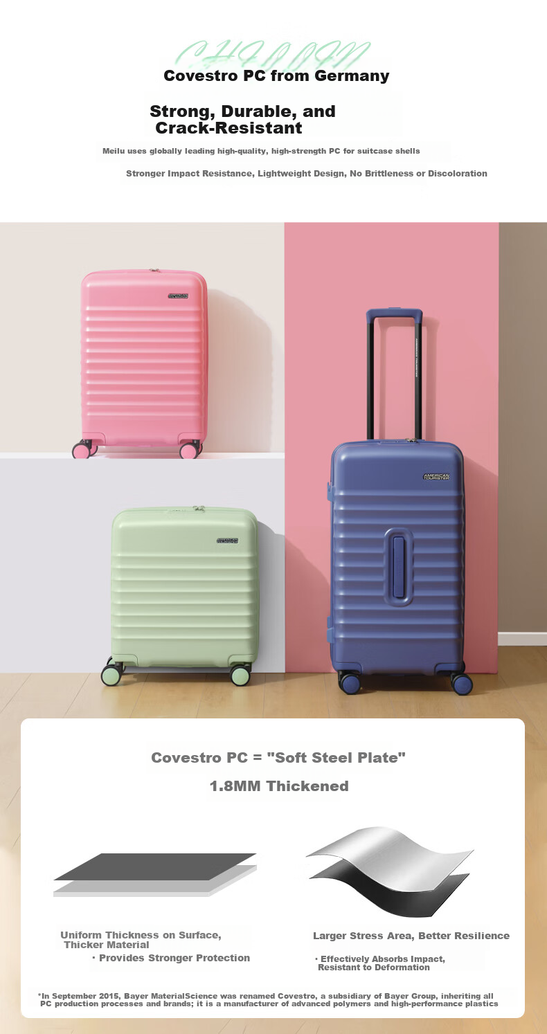 Mei Travel 28-inch Large Capacity Deep Compartment Trolley Suitcase Durable PC Material Password Lock NN0 Purple 9