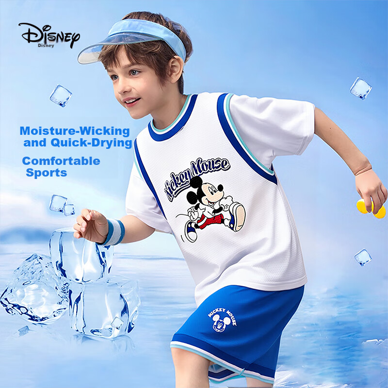 Disney Kids Boys and Girls Summer Quick-Dry Sports Set Baby Summer Clothing Girls Two-Piece Set 2026 New Arrival