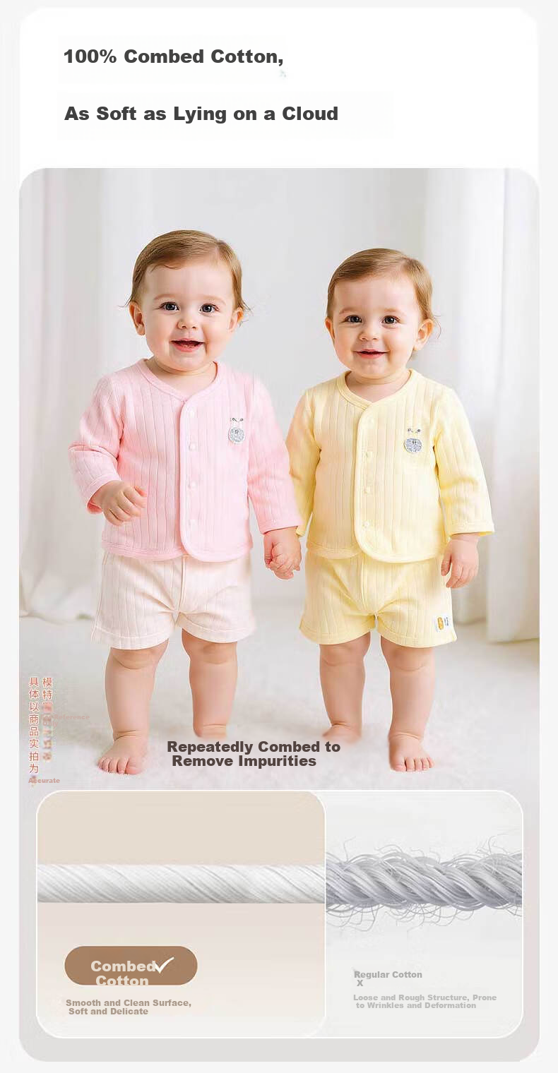 Babyprints Baby Long Sleeve Baby Tops 2-Pack Unisex Cotton Soft Homewear White Blue Size 80 2
