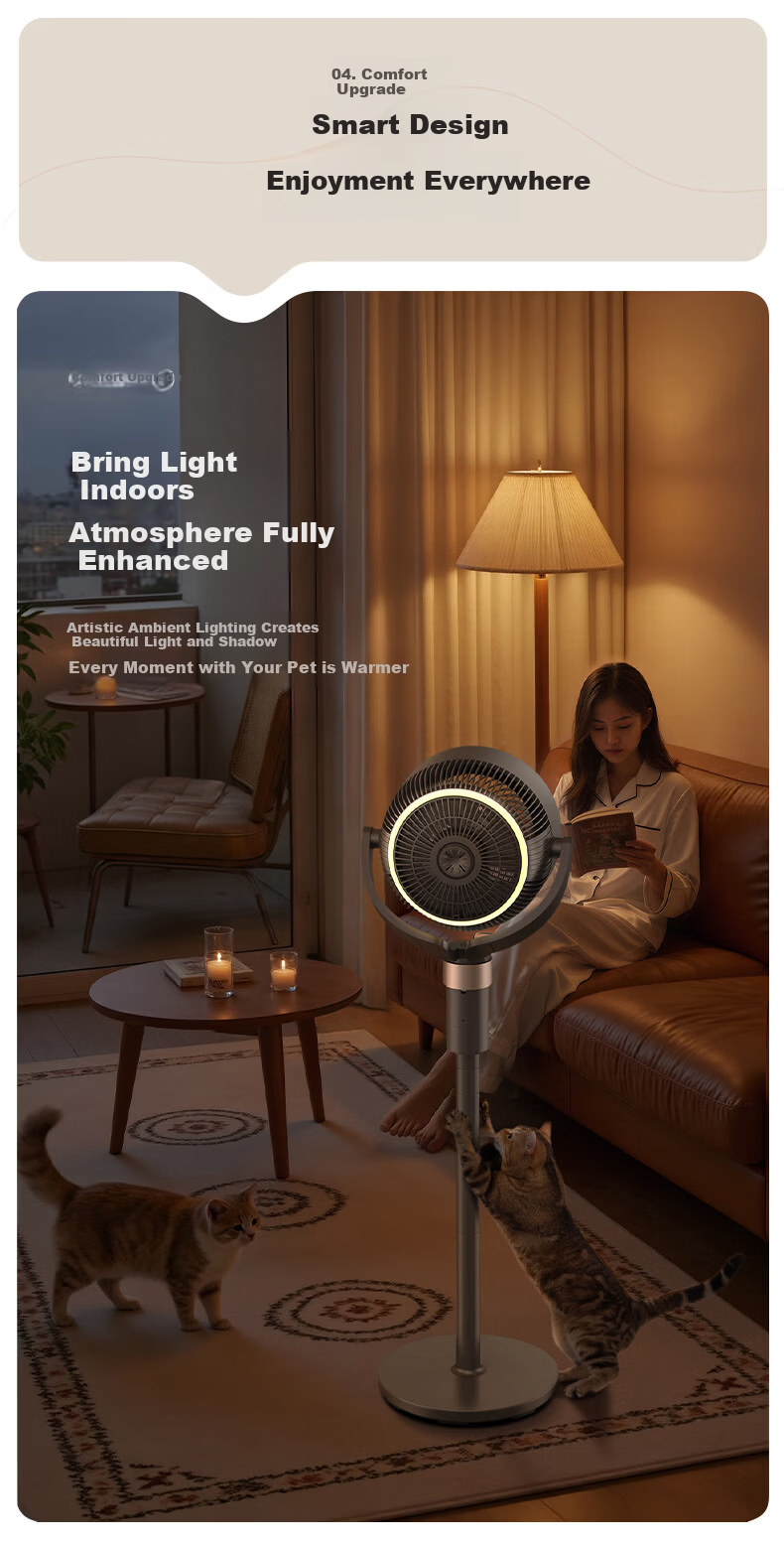 Midea Air Circulation Fan High Airflow Home Upright Upgraded Tall Floor Fan Bedroom Dormitory Quiet Purification Antibacterial Desktop Small Table Fan GAI24KL 13