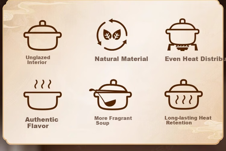 Pearson Unglazed Flat Clay Pot Soup Cooker Gas Stove Earthenware Stew Pot Household Traditional Health Soup Pot Stewing Pot 5L 3