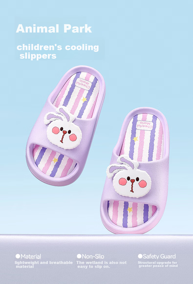Cheerful Mario Kids Cat Summer Indoor Outdoor Silent Cute Bath Slippers for Boys and Girls 1