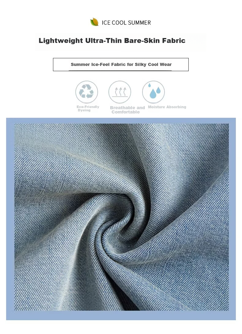 Langsha Tencel Women's Jeans Summer Thin 2026 New High-Waist Wide-Leg Ice Silk Cool Straight Pants for Petite 5