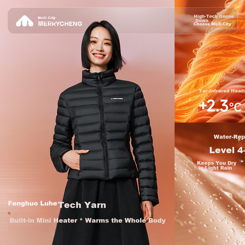 Meilicheng Women's Down Jacket Winter Lightweight Warm Inner Layer Goose Down Coat Aurora White M 062