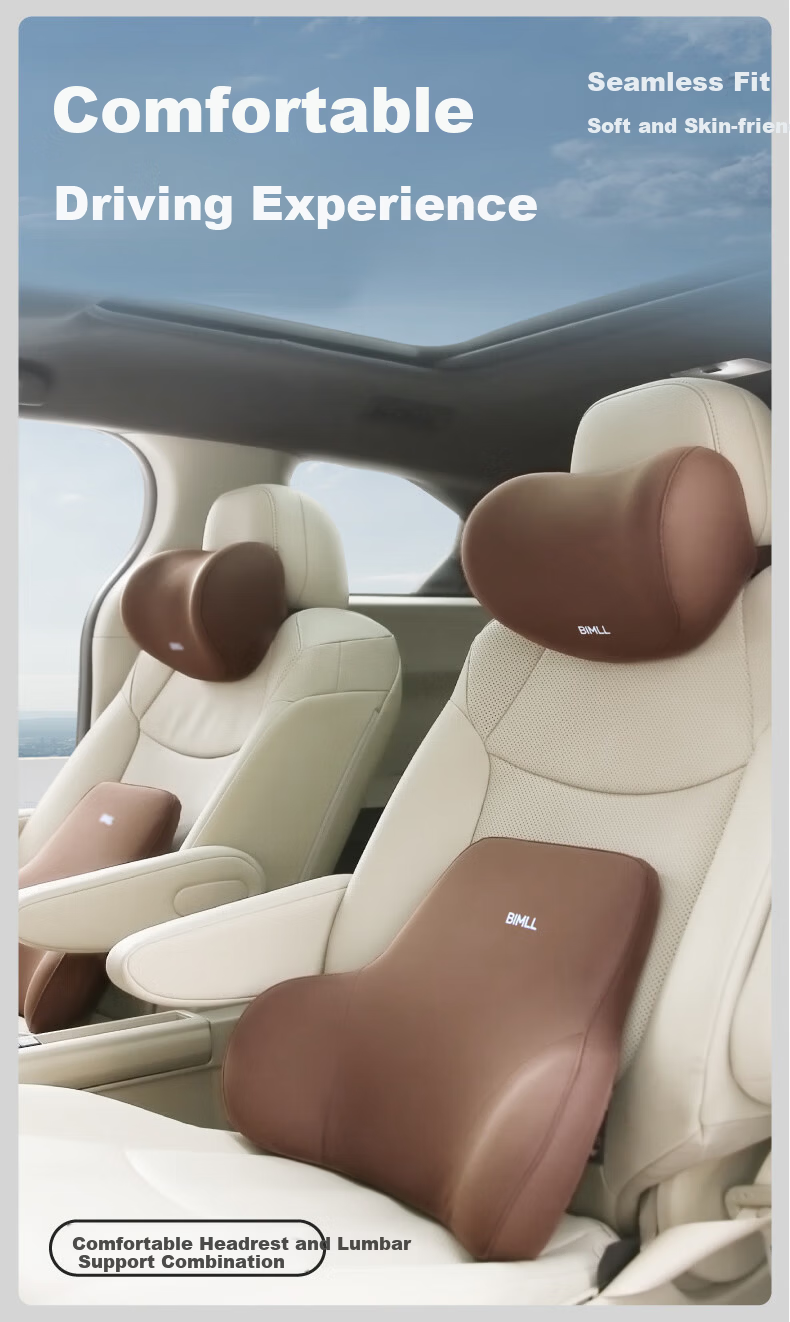 BIMLL Car Lumbar Support Pillow Cushion Backrest Pad for Driving Office Seat 2