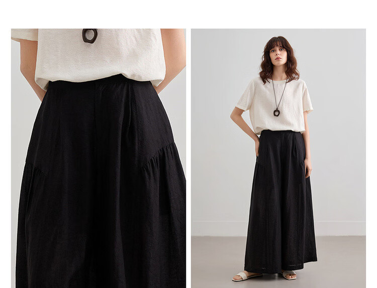 Demana [Light Oxygen Lyocell] Summer National Style New Chinese Dark Pattern Jacquard Nine-Point Wide-Leg Premium Women's Casual Pants 4