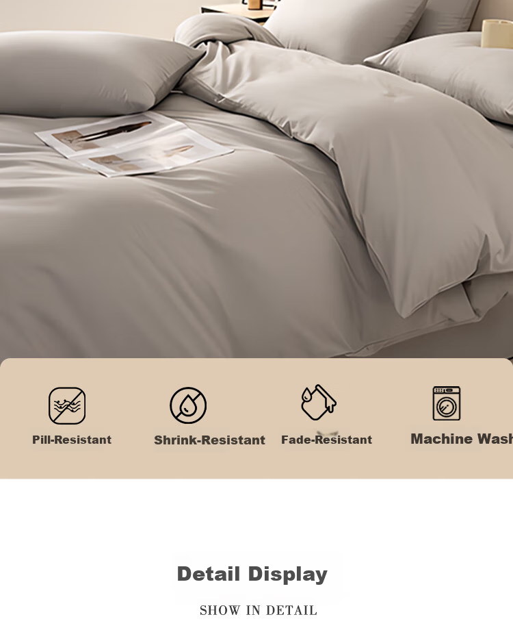 ZiiU Single Duvet Cover 60s Pure Cotton Bedding Xinjiang Cotton Duvet Cover 200x230cm Bean Paste + Light Pink 11