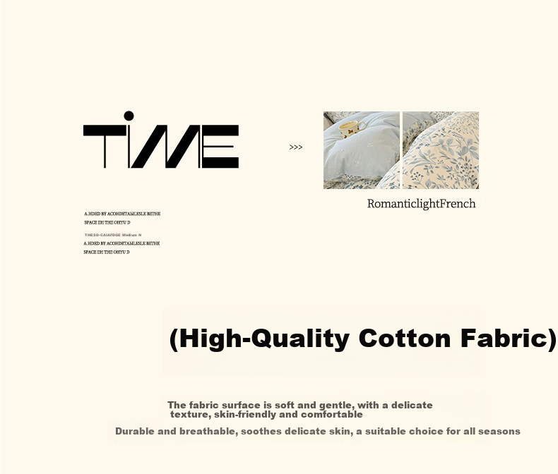 MUJI 100% Cotton 4-Piece Bedding Set for 1.5/1.8m Bed, Pure Cotton Bed Sheet and Duvet Cover 200x230cm 6