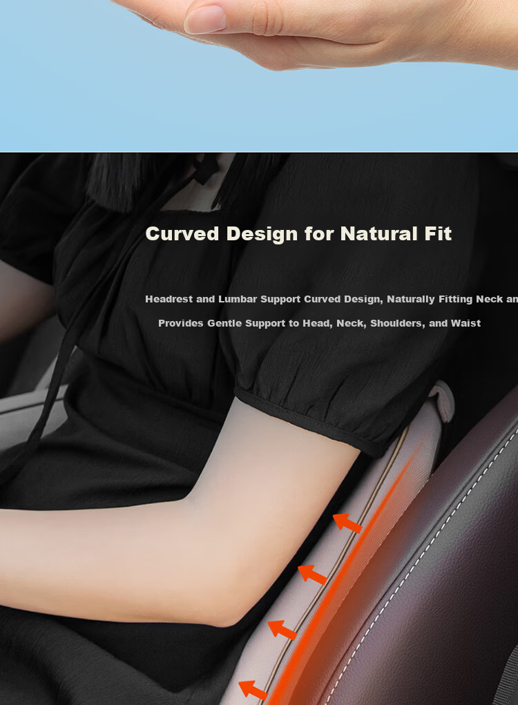 Deli Car Headrest Memory Foam Ergonomic Long-Sitting Nap Pillow Neck Support Adjustable Xiaomi Tesla Universal 7