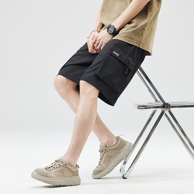 JEEP Men's Shorts Spring Summer 2026 New Straight Loose Breathable Casual Five-Point Thin Pants