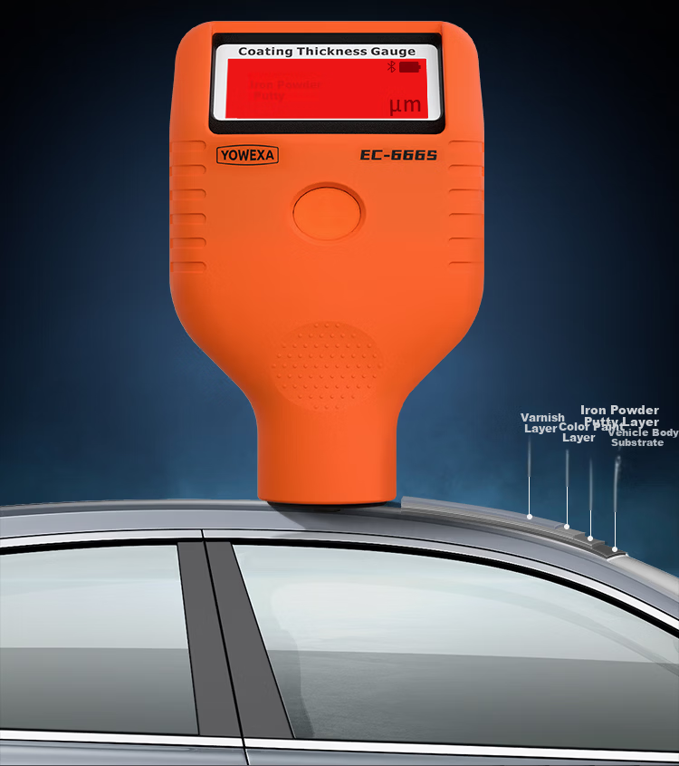 Yuwen Micro 6th Generation Paint Film Gauge High-Precision Used Car Paint Thickness Tester Coating Thickness Meter for Iron and Aluminum 7
