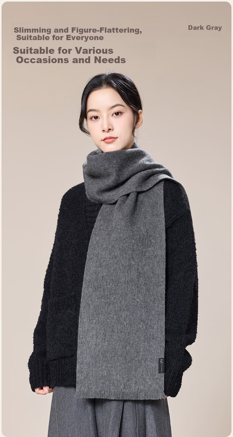 JIUMU Women's Cashmere Scarf Autumn Winter Warm Shawl Wool Neck Warmer Gift Box for Mother's Day Birthday 10