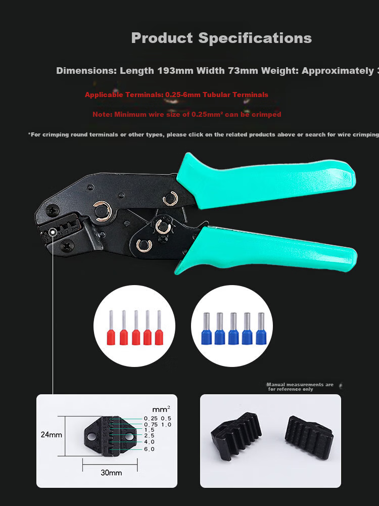 ELECALL Electrical Crimping Pliers 0.5-6mm², Pre-Insulated Wire Crimper, Cold-Press Terminal Pliers ELE-03C for Home Use 3