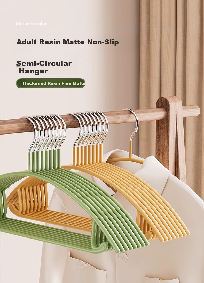 FAJIENUO Household Clothes Hangers Thickened Extra Large Dormitory Storage Non-Slip Protective Green 10-Pack 1