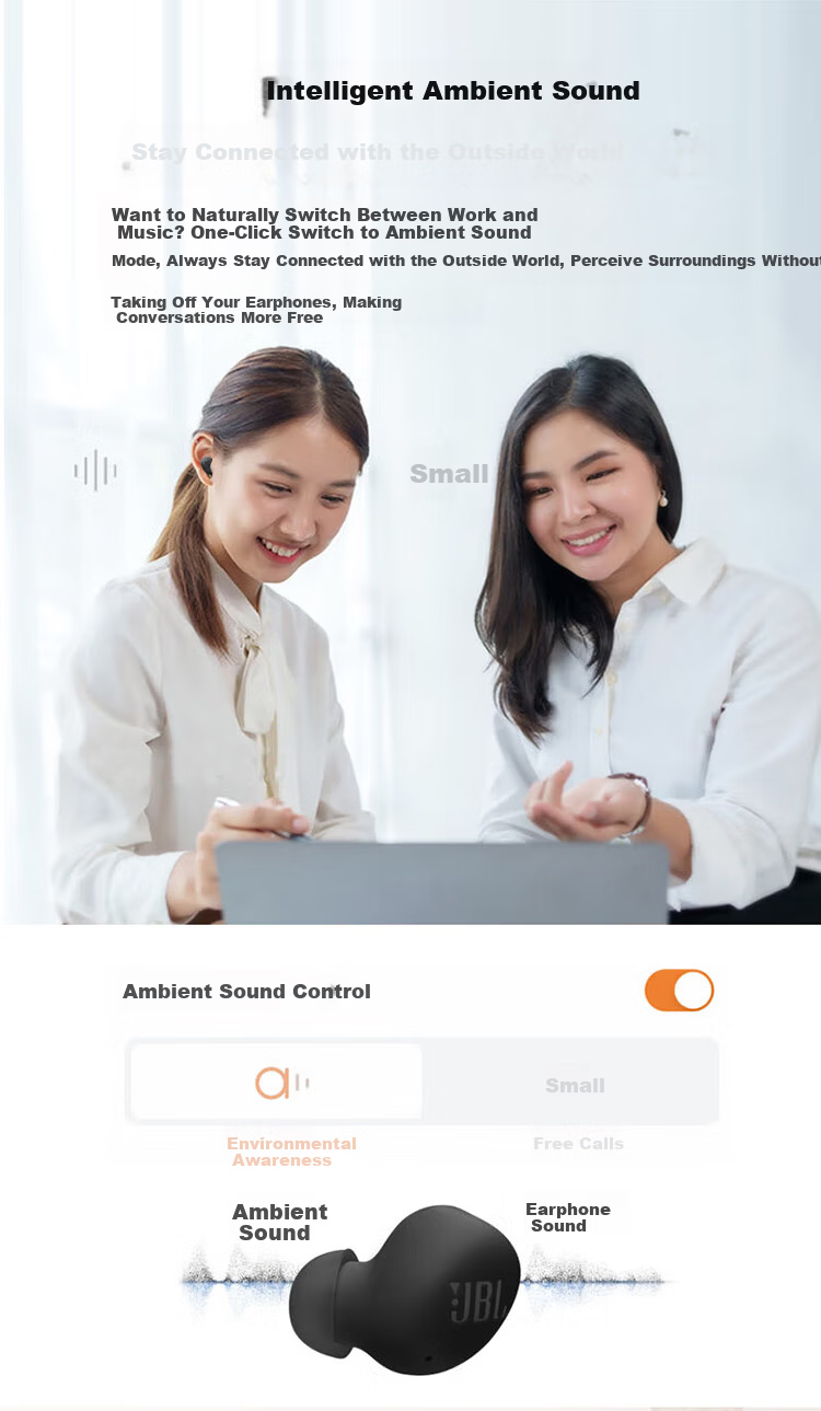 JBL WAVE BUDS 2 True Wireless Bluetooth Earphones, Active Noise Cancellation In-Ear Headphones for Calls And Music, Compatible with Apple, Huawei, Xiaomi Phones, Pink 9
