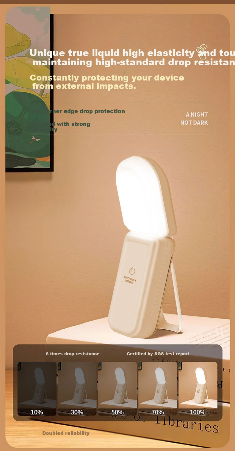 Jingqian Small Night Light Bedroom Bedside Reading Lamp Wall-Mounted Magnetic Rechargeable Desk Lamp Eye Protection Study Light 10