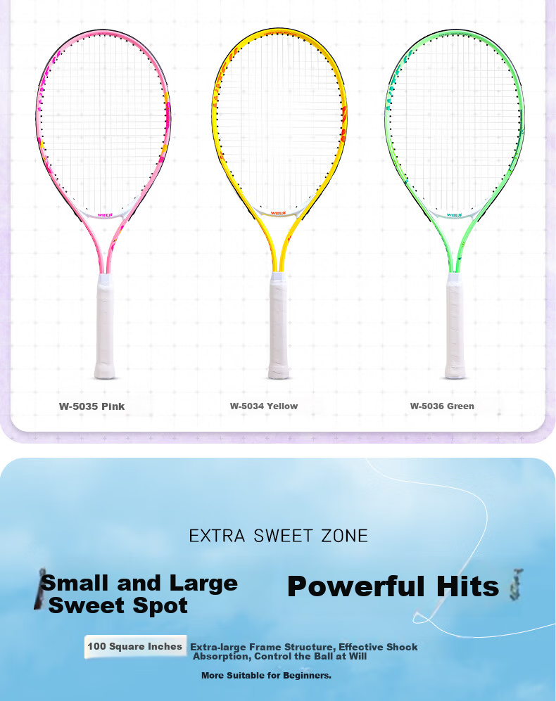 WITESS Tennis Racket for Men and Women Beginners Professional Single Racket with Strings Self-Practice Rebound Training Set Aluminum Alloy 1
