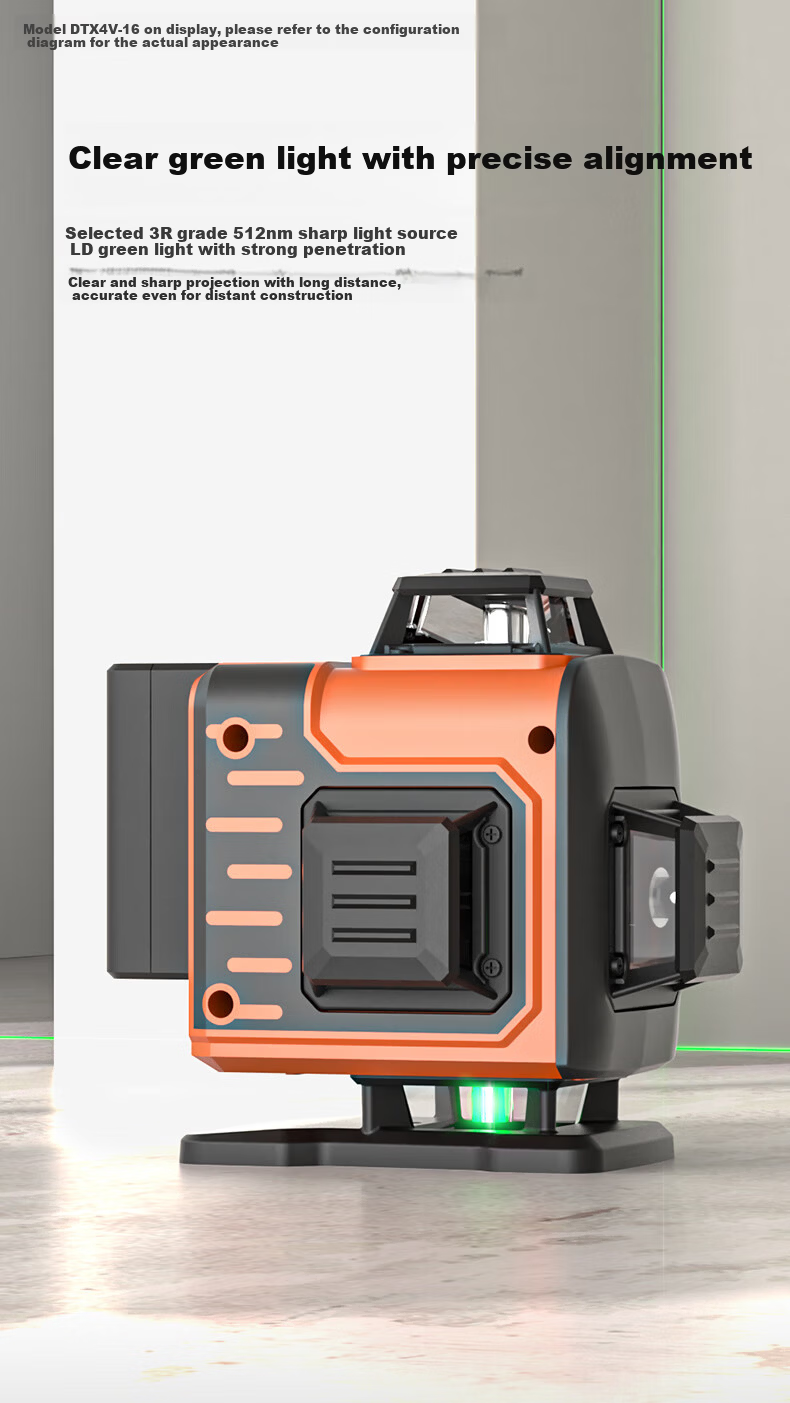 Dongcheng 12-Line Laser Level Infrared High-Precision Auto-Leveling Strong Light Horizontal Laser DTX4V-12QE 10