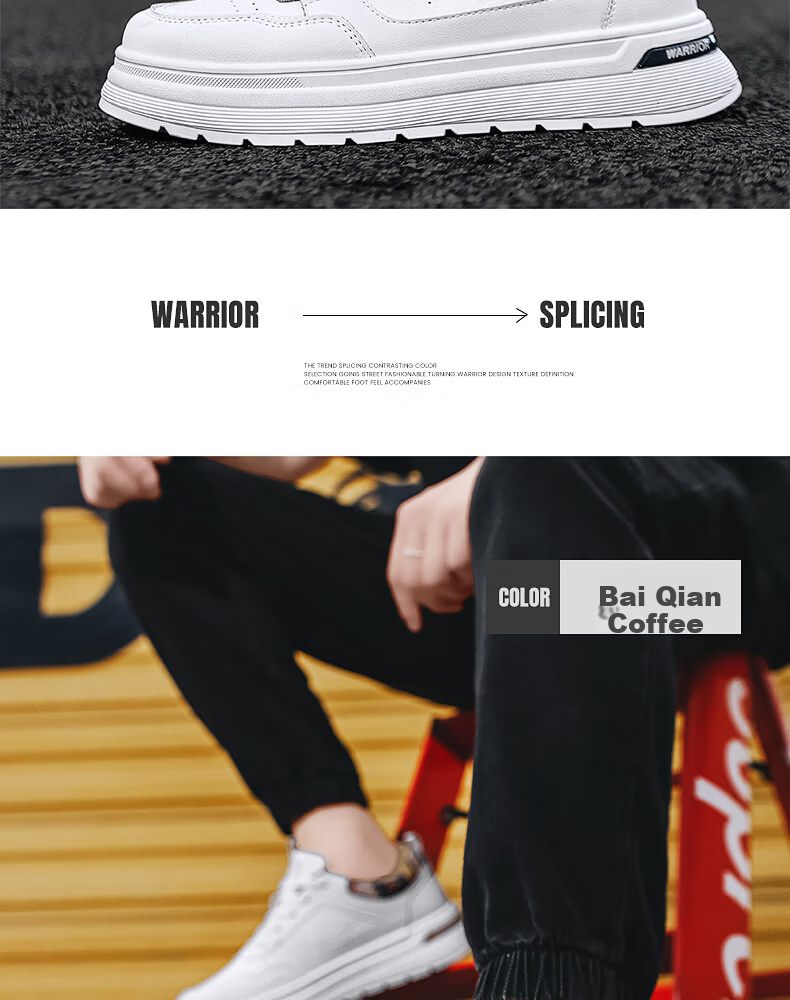 Warrior Official Men's Shoes 2026 Summer New Classic White Sneakers for Men, White and Dark Blue, Size 39 12
