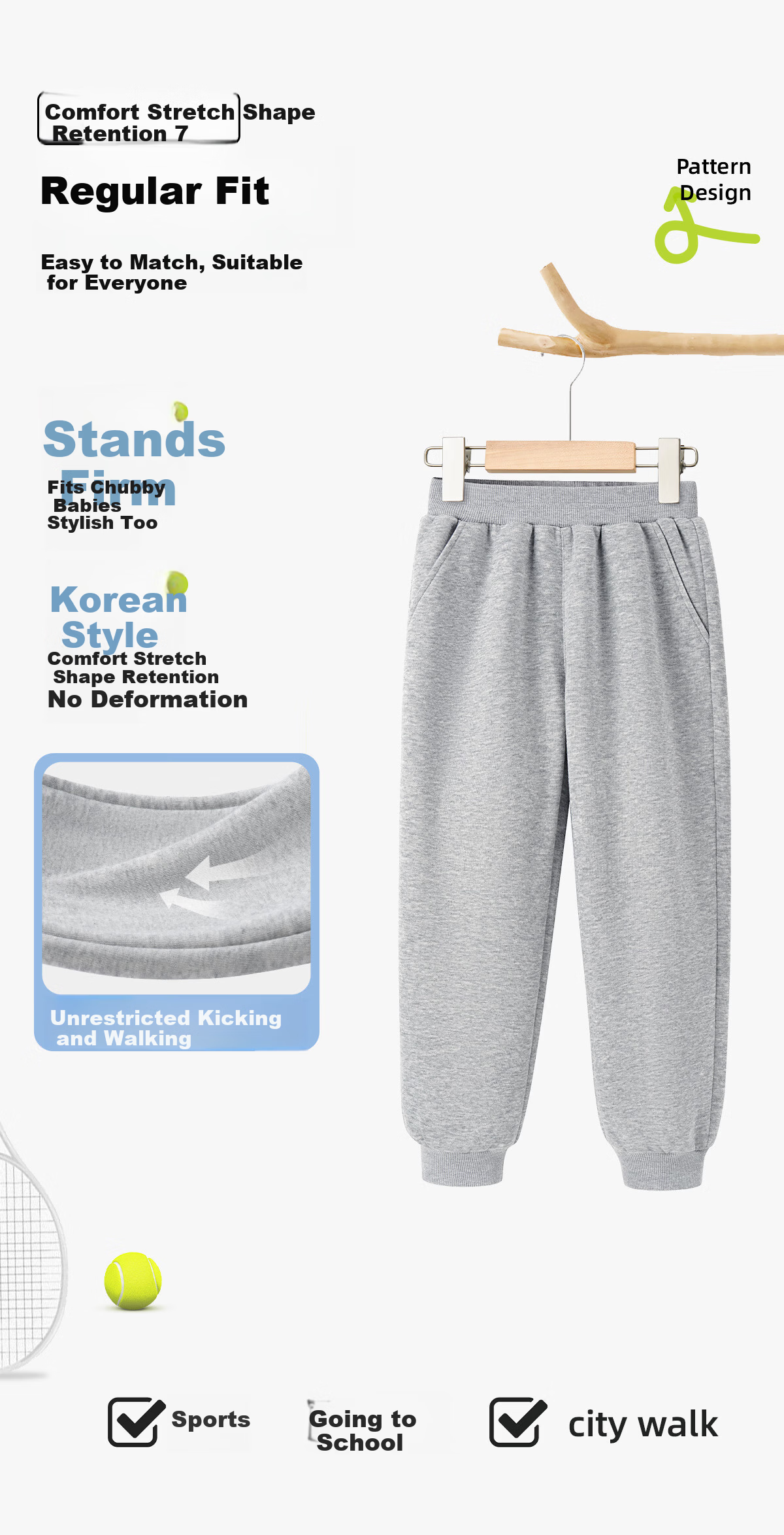 Langsha Girls' Spring Autumn National Style Sweatshirt and Thin Corduroy Straight Pants Two-Piece Set Light Yellow 140cm 14