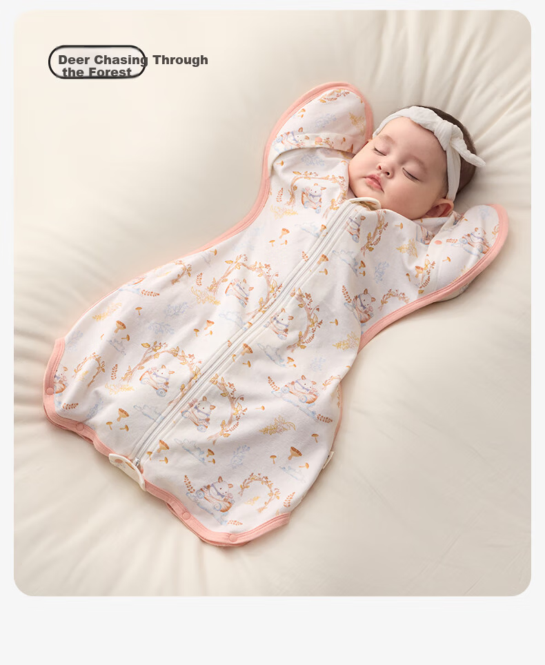 October Crystal Anti-Startle Sleeping Bag Surrender Style Baby Swaddle Blanket One-Piece Pajamas Four Seasons Universal Bear Castle L 21
