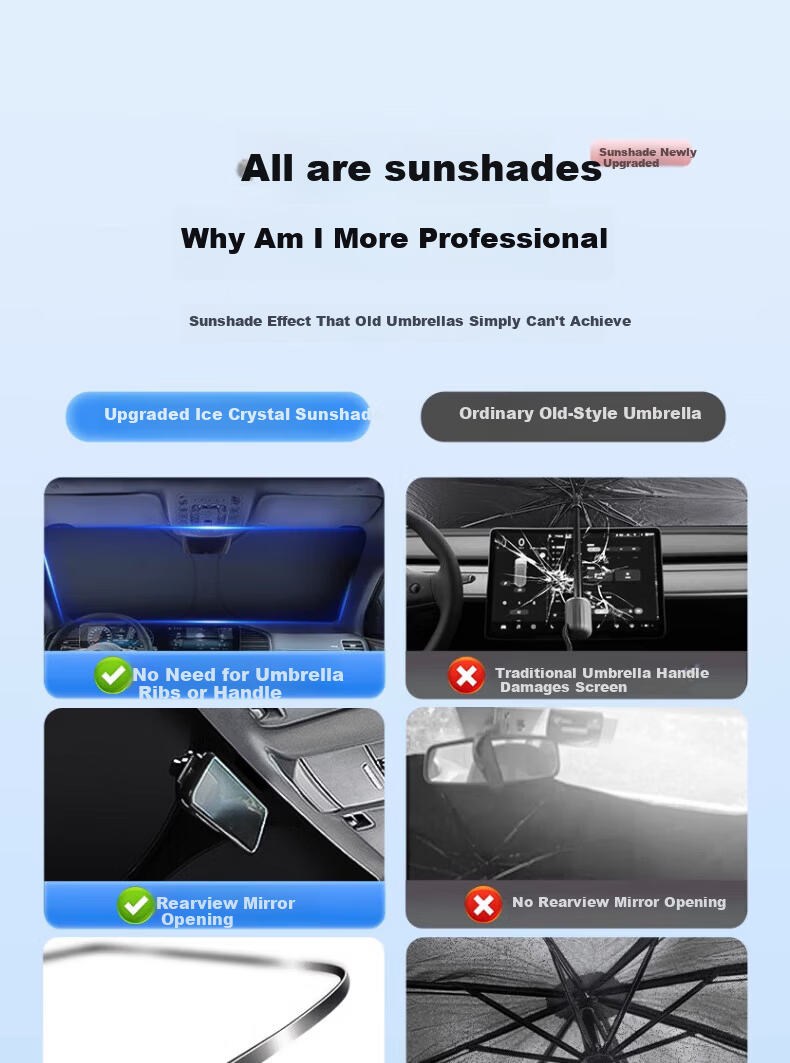 Jiabalan Car Sunshade Shield Heat Insulation Umbrella Curtain Front Windshield Window Sunshade Cover for Parking 19