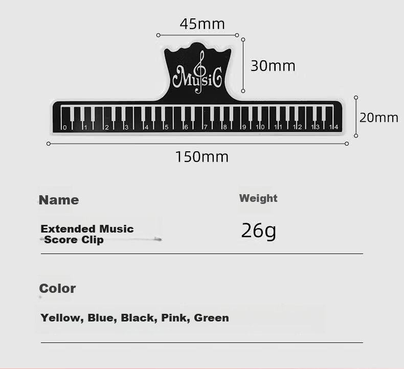 Maner Musical Instrument Piano Music Score Clip Music Clip Guitar Guzheng Score Clip Instrument Accessories Color Random 3