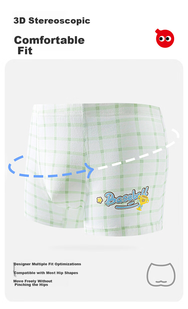 Hodo Kids Boys' Cotton Boxer Briefs, Mid to Large Size, Non-Chafing, Baby Boys' Class A Four-Point Shorts, Pack of 4 11