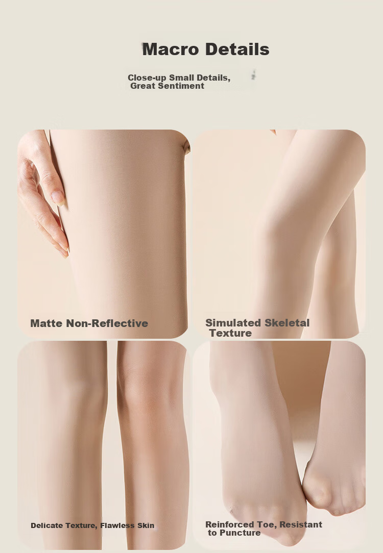 Oriental Fate Women's Autumn Winter Light Leg Socks Plush Thickened Warm Nude Tights 1 Pair 12