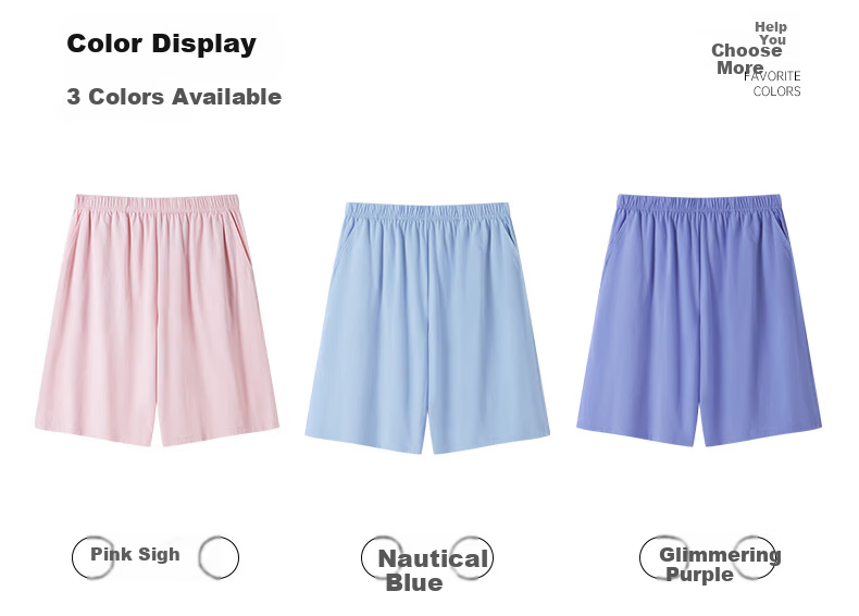 Yiershuang 100% Cotton Women's Home Pants Sleep Shorts Casual Five-Point Cotton Shorts for Outdoor Wear 8