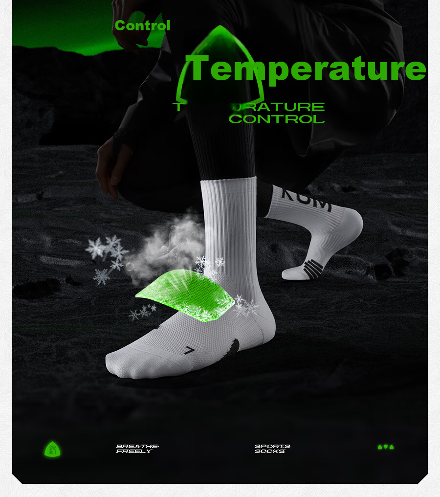 Jinxingji Anti-Pilling Thickened Towel Bottom Sports Socks Men's Long Socks Odor-Resistant Right-Angle Basketball Running Fitness Socks 8