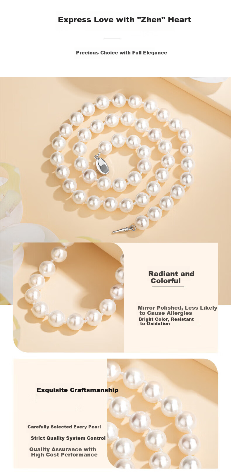 N2it Imitation Pearl Bead Necklace for Women, Mom Style Pendant, Practical Mother's Day Birthday Gift for Mother-in-Law, Elders 6