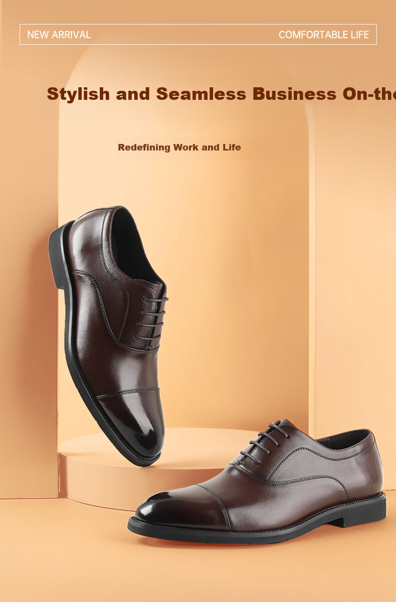 HLA Men's Oxford Leather Dress Shoes Business Formal Comfortable Versatile Leather HAAPXM2FBA188 Black Size 40 1
