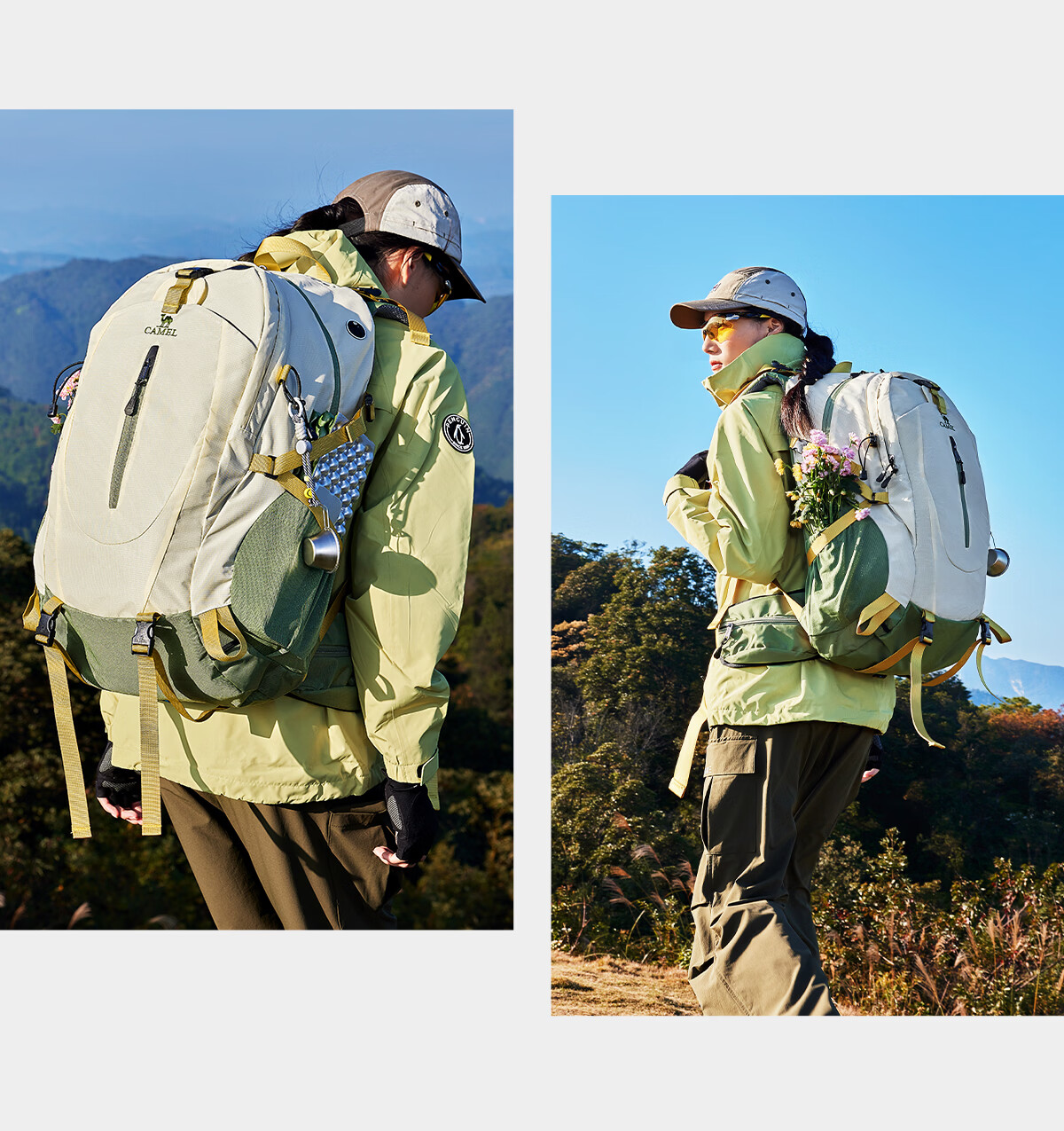 CAMEL Outdoor Hiking Backpack Waterproof Sports Backpack for Men and Women Travel Trekking Mountaineering Bag 2S04001A Advanced Gray 31