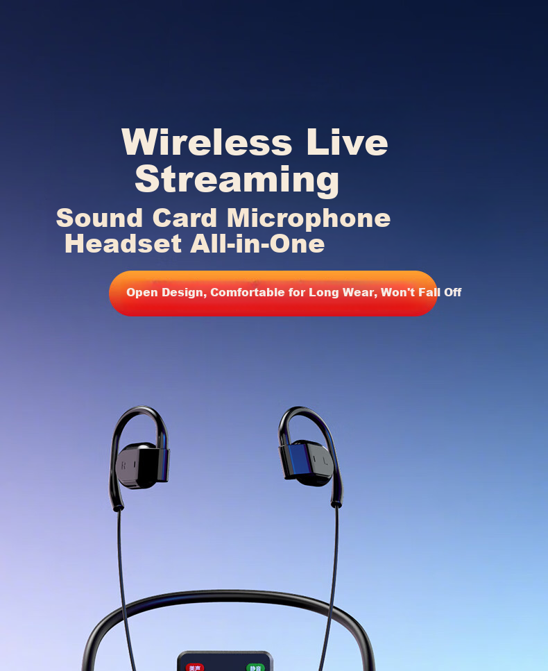 Cuckoo G10T Wireless Live Sound Card Set Headset Microphone Integrated Neckband Open Outdoor Internet Celebrity Singing Equipment Live Streaming 1