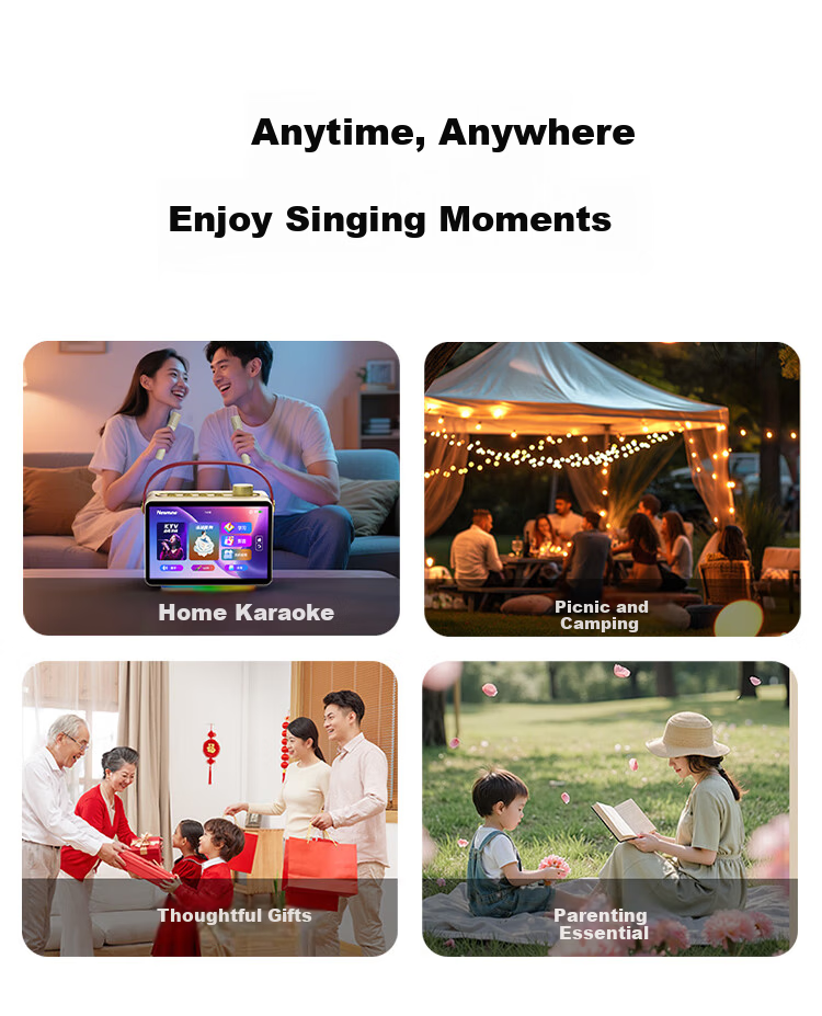 Newmine MC73 Karaoke Microphone Speaker All-In with Built-In Sound Card And Microphone, Wireless Microphone, Xiaomifeng Amplifier, Recording Live Streaming TV Mobile Bluetooth Karaoke Device 8