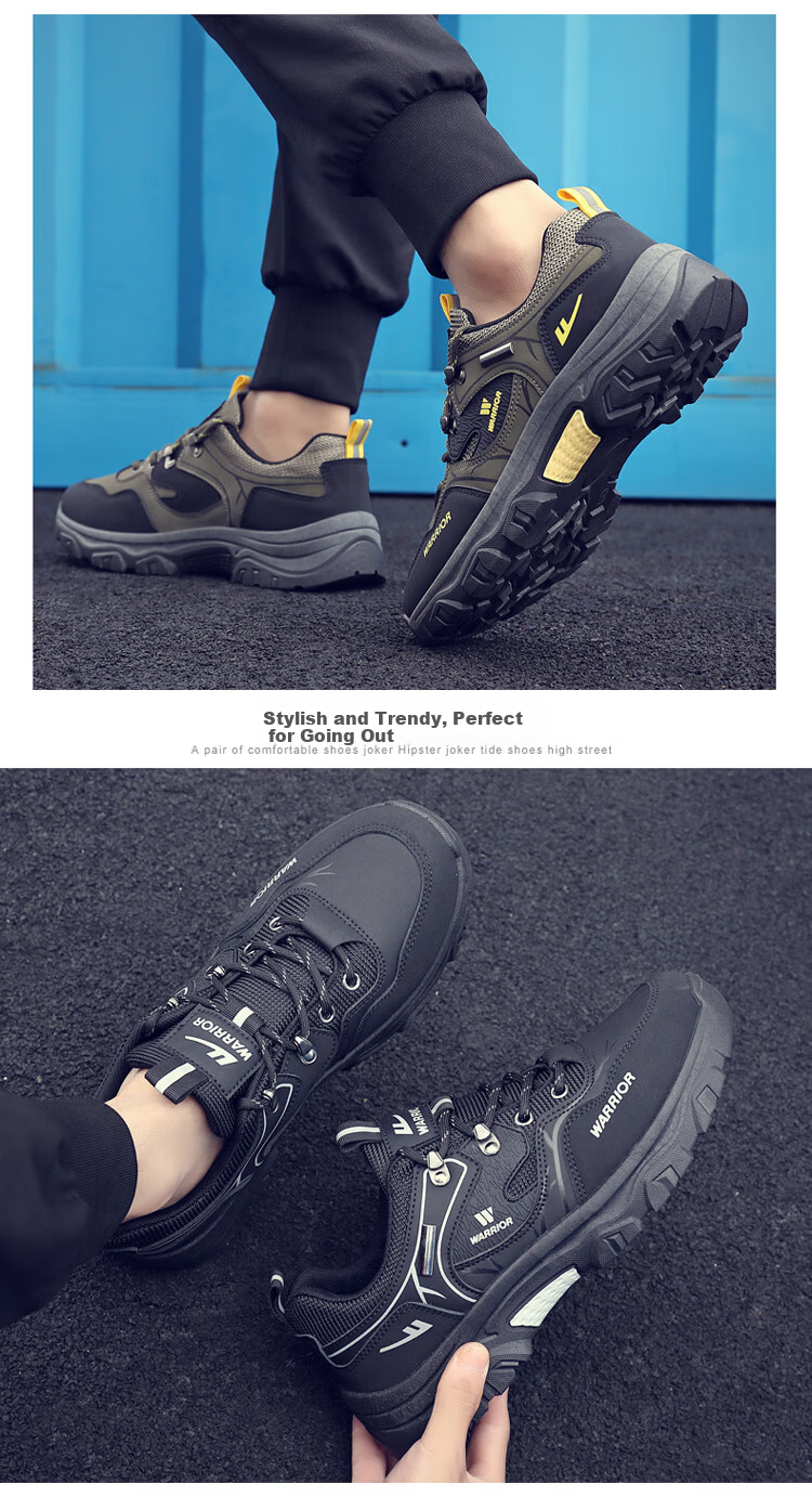 Warrior Men's Summer Breathable Work Office Sports Casual Non-slip Wear-resistant Safety Dad Shoes Black/Grey/Blue 43 19