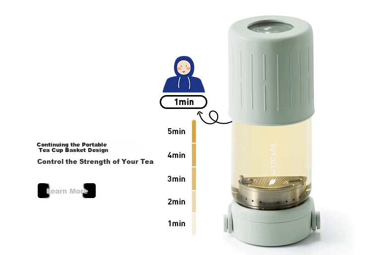 Buydeem Tea Infuser Thermos Cup High-Quality Separation Water Bottle Portable Office Outdoor Unisex Gift 4