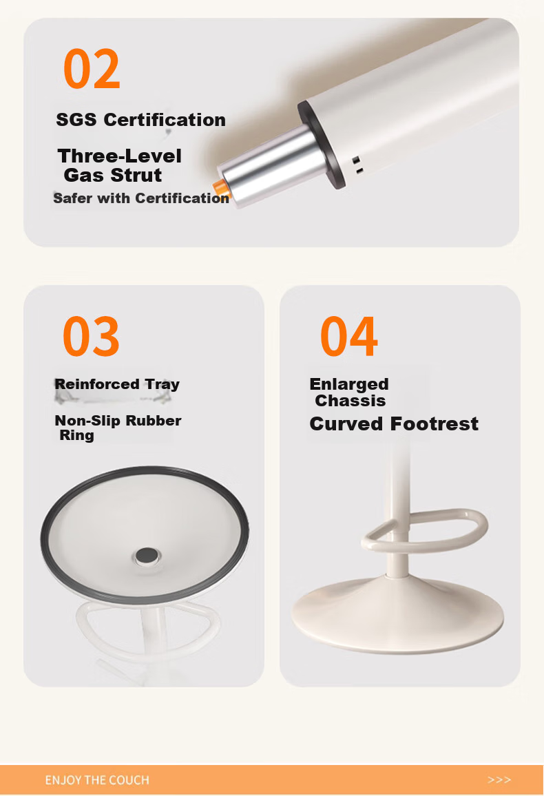 Jingcai Adjustable Bar Stool Home Bar Chair High Stool Reception Chair Front Desk Chair JBY09 Beige 2