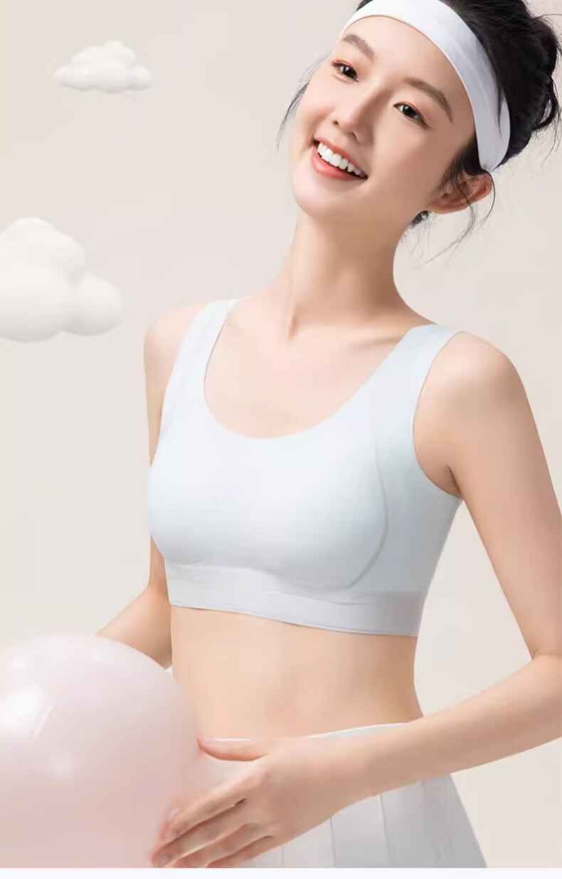 GUJIN Girls' Bra Summer Stage 2 Development Period High School Student Sports Seamless XL 13
