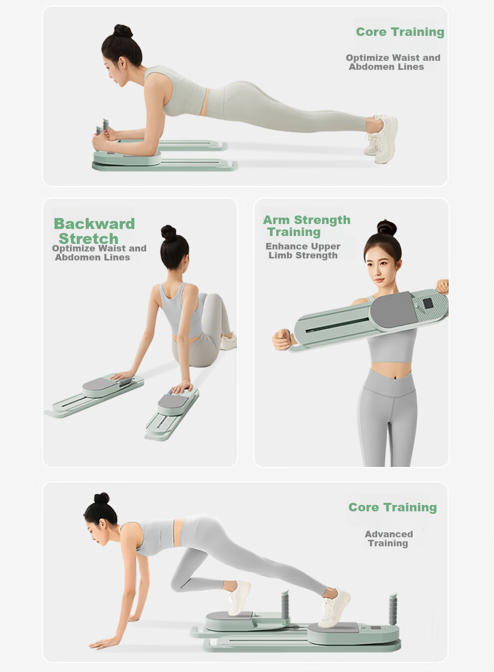 PROIRON Ab Wheel Split Abdominal Board Multifunctional Ski Machine Pelvic Floor Muscle Trainer Crunch Pilates Equipment 3
