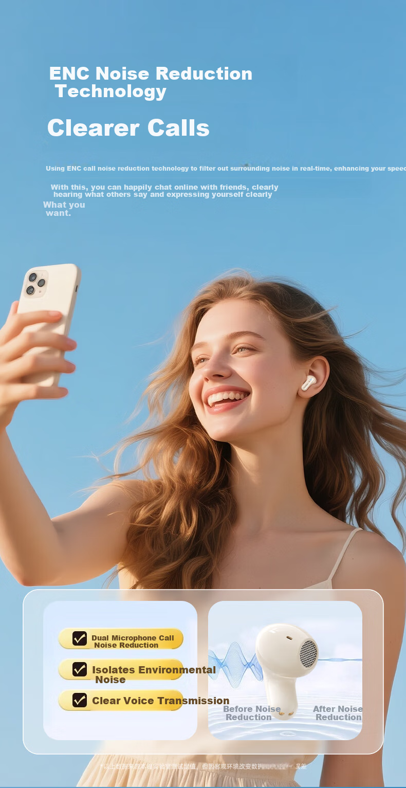 KOVL True Wireless Bluetooth Earphones, Semi-In Drop Design, Suitable for IPhone, Huawei, Honor, Vivo, Xiaomi, IQOO, Apple, OPPO, Sports Music Gaming Headset 8