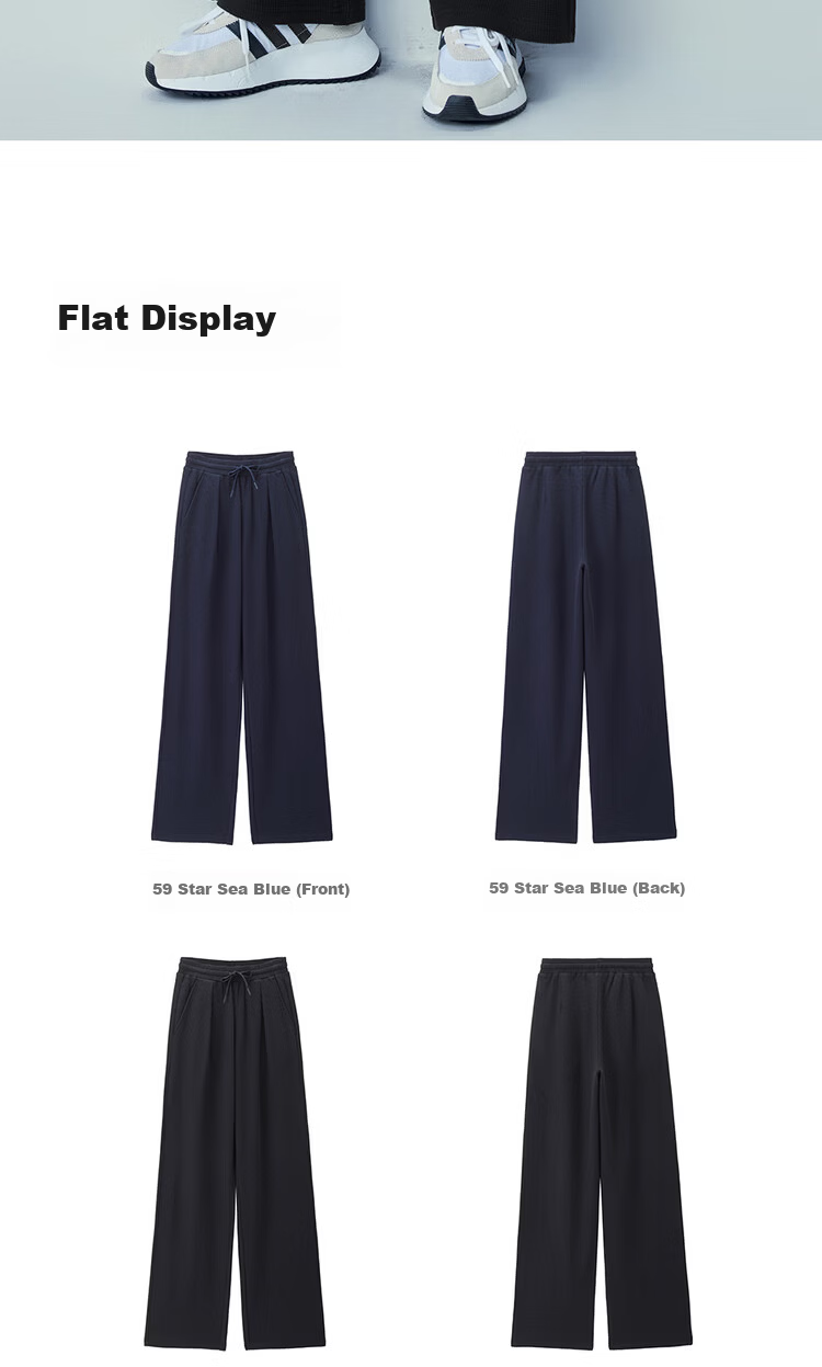 Giordano Women's Waffle Knit Loose Fit Sweatpants with Pleats, Drawstring Elastic Waist Casual Wide Leg Pants 13416251 17