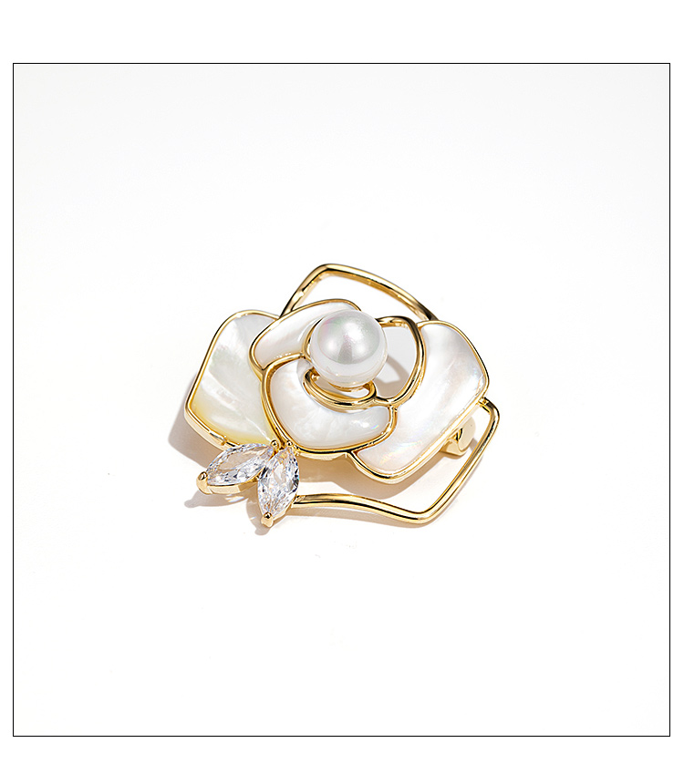 Qlady Camellia Brooch, High-End Women's Luxury Elegant Corsage, Anti-Exposure Silk Scarf Buckle, Clothing Accessory, Mid-Autumn Festival Gift 6