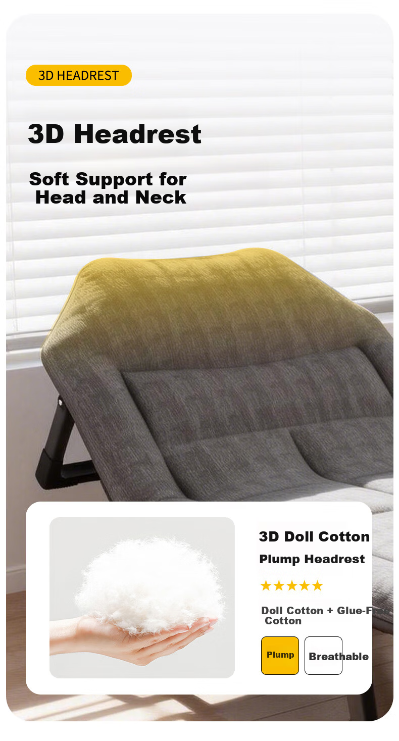 Yiman Folding Single Bed Office Nap Bed Military Care Adjustable Backrest Recliner Chair 6