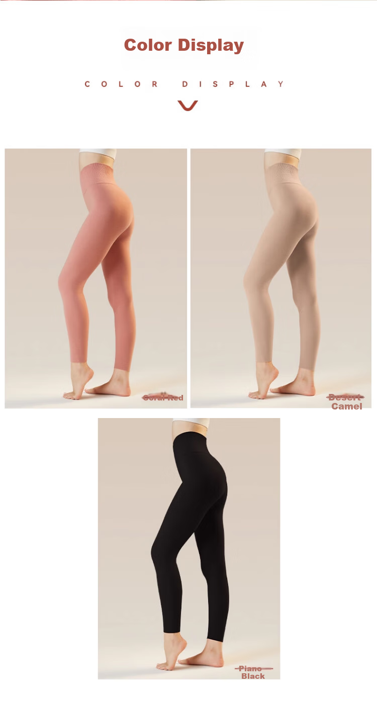Zai Shuo Women's High-Waist Tummy Control Hip-Lifting Autumn and Winter Slimming Thermal Velvet Seamless Fleece-Lined Leggings 9