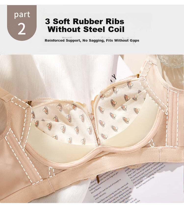 Ordifen Women's Modal Lace Push-Up Soft Support Adjustable Lift Shaping Side Breast Collection Bra Nude 11